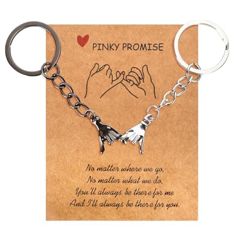 Image of QBEJIME 2pcs Matching Couple Keyring, Gifts For Boyfriends Girlfriend, Birthday Anniversary Valentines Gifts For Him Her, Couple Gift, Christmas Valentine's Day (Black+silver)
