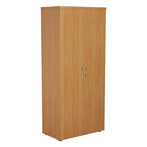 Image of Office Hippo Cupboard With 4 Shelves, Lockable, Beech, 80 x 45 x 180 cm