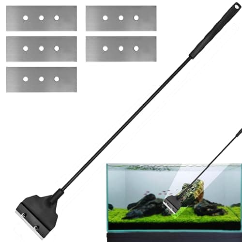 Image of MEKEET 6PCS Aquarium Algae Scraper Lightweight Algae Scraper Fish Tank Detachable and Adjustable Algae Cleaner Tool with 5 Replaceable Blades for Glass Fish Tank Aquarium Gravel Cleaning Scraper 65cm