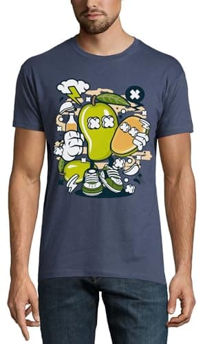 Image of Mango Mother Happy Mothers Day Crew Neck Cotton Men's T-Shirt Denim Large