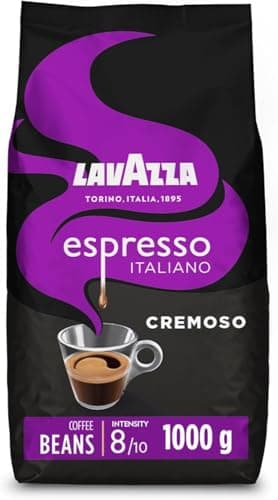 Image of Lavazza Espresso Cremoso, 100% Arabica Medium Roast Coffee Beans, 1kg Pack