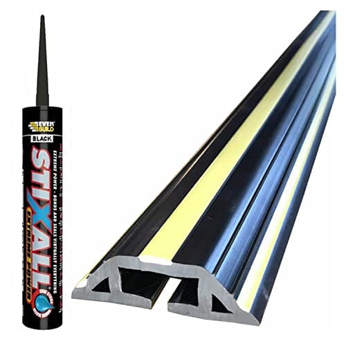 Image of Garage Door Floor Threshold Weather Seal with Cable Access Rubber Draught Excluder - 3ft