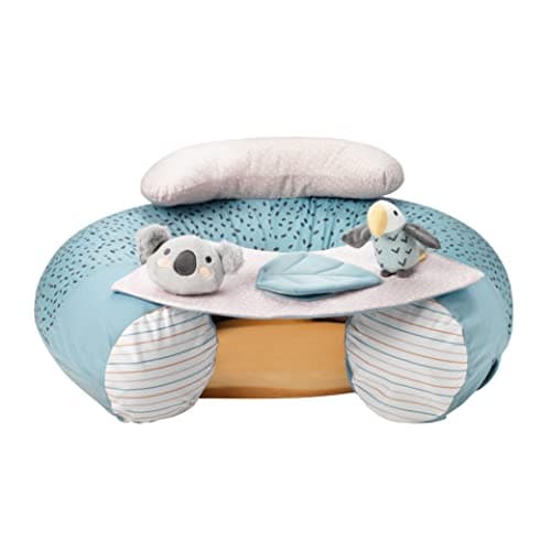 Image of Nuby Animal Adventures Sit-Me-Up Baby Seat – Inflatable Sit & Play Floor Detachable Tray Machine Washable Suitable from 6 Months Plus, Multicolour, One Size