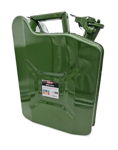 Image of Bike It 10L Jerry Can Fuel Can Metal Classic Green Petrol Diesel Storage Container