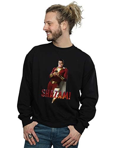 Image of Absolute Cult DC Comics Men's Shazam Bubble Gum Sweatshirt Black XX-Large