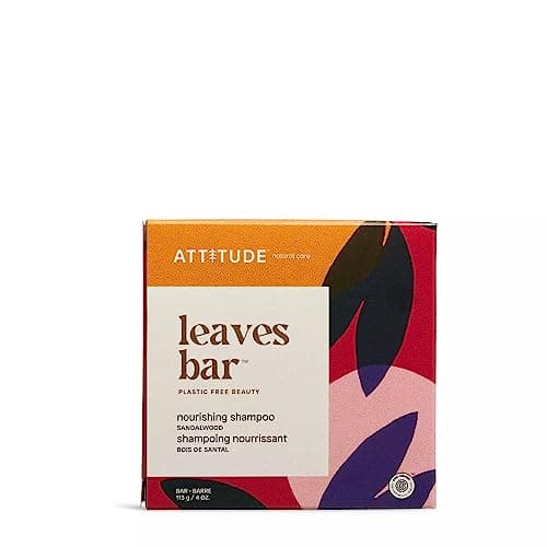 Image of ATTITUDE Nourishing Shampoo Bar, Natural Origin, For Healthy-Looking and Soft Hair, Avocado Oil, EWG Verified & Clean Ingredients, Vegan, Sandalwood, 113 g