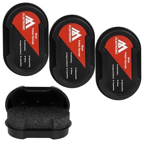 Image of Flintronic 3 PCS Shoe Polish Sponge, Shine Sponges for Leather Shoes, Boots, Bags, Belts, Jackets, Sofa (Black)