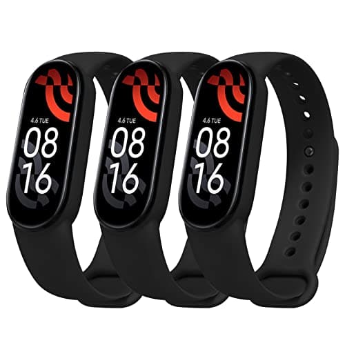 Image of Ainiv Watchband Compatible with Mi Band 5/6/7, 2-pack Xiaomi WatchBand - Knitted Nylon/Silicone Strap, Adjustable Woven Replacement Straps