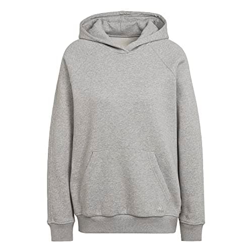 Image of adidas womens All Szn Bf Hoodie Hooded Sweatshirt, Medium Grey Heather, X-Small US