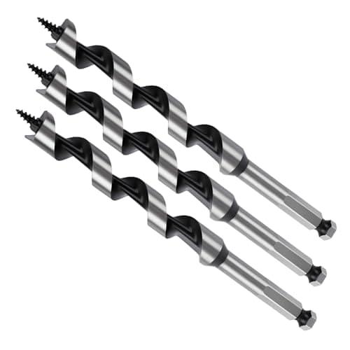 Image of MOXPIFY Wood Auger Drill Bits, 3pcs 15mm Timber Drill Bits 155mm Long Hex Shank, Extra Long Drill Bits Wood For Woodworking (3pcs x 15mm x 155mm)