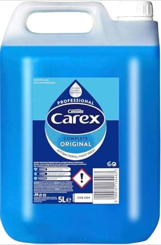 Image of Carex Original Professional Antibacterial Hand Wash - Kills 99.9% of Bacteria & Viruses, Dermatologically Tested Liquid Soap that Cleans, Cares & Protects Hands, 5 Litre