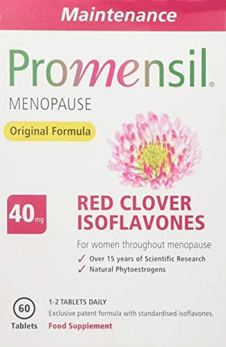 Image of Promensil Menopause Original General Wellbeing 40 mg Red Clover Isoflavones Phytoestrogens 60 Tablets