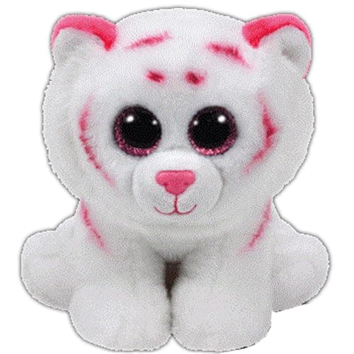 Image of TY 42186 Beanie Classic Tabor Tiger with Shiny Eyes, 15 cm, Pink/White