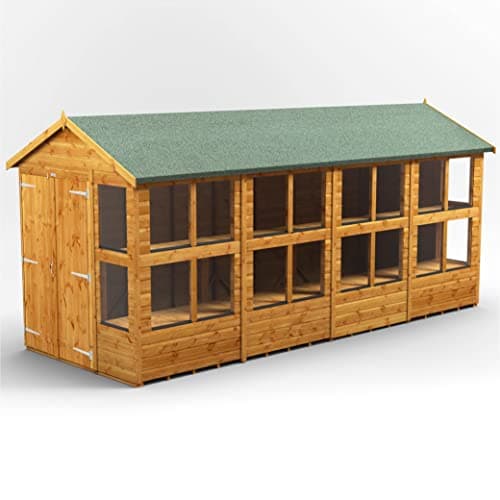 Image of POWER High Grade Premium Apex Potting Wooden Shed with Double Door, Security Features, PVC Window Sills, Door & Window Flexibility, made from Extra Thick Timber & Toughened Glass