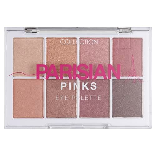 Image of Collection Cosmetics Intensely Pigmented Colour Eye Shadow Palette with 8 Stunning Shades, Shimmering Metallic, 8.8g, Parisian Pinks