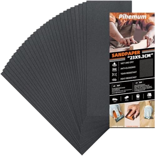 Image of 30 Pcs Sandpaper 320 Grit Wet and Dry Sandpaper Sheets, 9 x 3.6 Inch Sand Paper Pack for Wood Furniture, Walls, Metal, Automotive Polishing & Finishing
