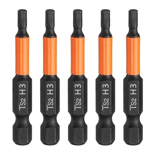 Image of sourcing map 5pcs Hex Head Wrench Drill Bit 3mm(H3) Metric 1/4" Hex Shank 2"(50mm) Length S2 Steel Magnetic Impact Drivers Screwdriver Bit Hexagon Electric Drill Bits