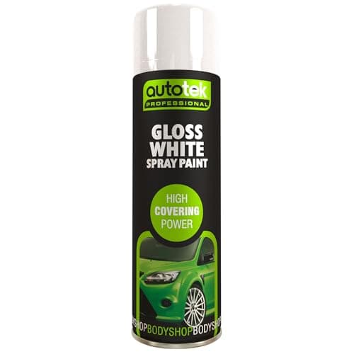Image of Autotek Professional High Covering Power Spray Paint, Gloss White, 500 ml