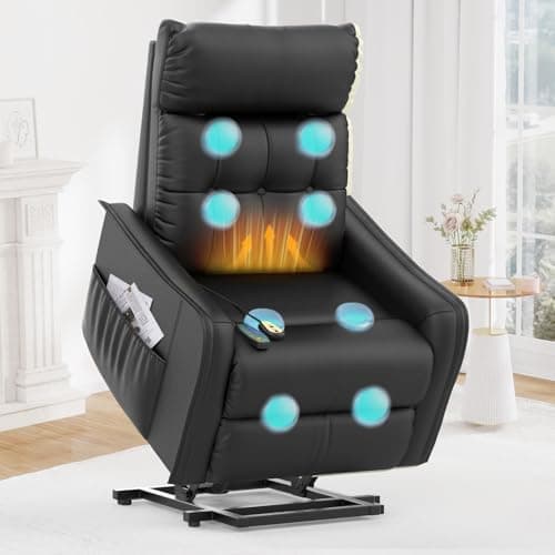 Image of sisolos Recliner Armchair Rise and Recliner Chair for Elders, Power Lift Chairs with Massage & Heat, Extended Footrest, Electric Recliner Sofa Reclining Chair For Living Room with Dual Remote Controls