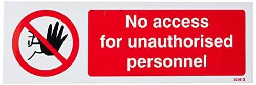 Image of Caledonia Signs 13205G No Access For Unauthorised Personnel Sign, Rigid Plastic, G: 300 mm x 100 mm