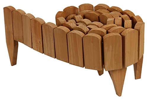 Image of Woodside Log Roll Wooden Border Fence - 203cm x 10cm