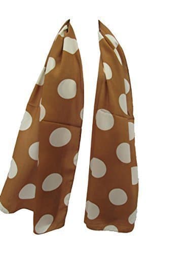 Image of Fat-catz-copy-catz Brown with Cream Spots Polka Dots Spotted Ladies Fashion Shawl Scarf