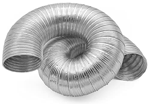 Image of H&C VENT 100mm / 4 inch Ducting Pipe │ Flexible Aluminium Tube │ Aircon Duct Hose │ Ventilation Flex Exhaust Pipe │ Tumble Dryer, Gas Cooker, Extractor Fan, Air Conditioning Conditioner (Air con, AC)