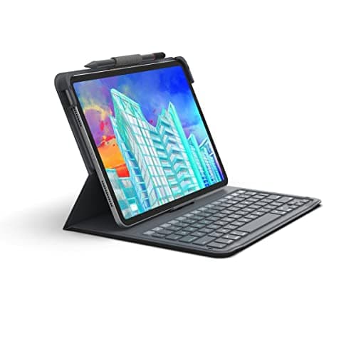 Image of ZAGG Messenger Folio 2 Keyboard for iPad 10.9 (10th Gen) Tablet, Backlight, Pair Multiple Devices, Long Battery, Black, (UK English)
