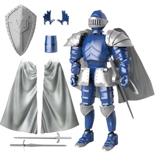 Image of Knight Action Figure | Knight Collection Movable Full Body 3D Printed, Multi-Functional Collectible Multi-Jointed Figurine Medieval Statue