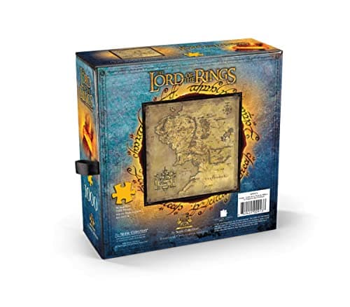 Image of The Noble Collection Lord Of the Rings Map of Middle Earth 1000 Piece Jigsaw Puzzle - 60 x 60 cm Oversized Puzzle - Lord Of the Rings Film Set Movie Props Wall - Gifts for Family, Friends