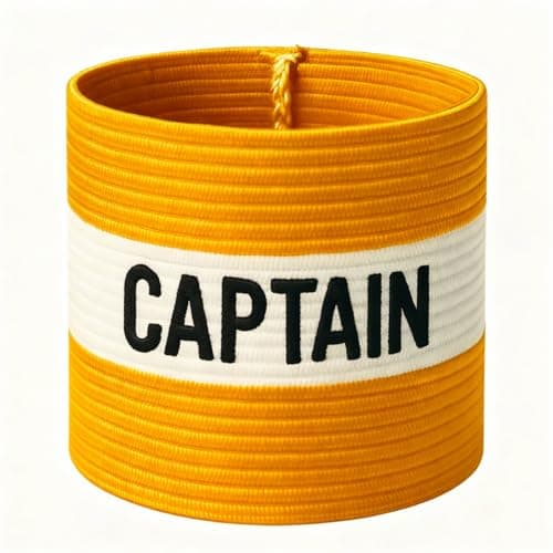 Image of Fitness Health Football Band Soccer Captain's Armband Design Captain Band for Adult and Youth, 5 Colours Available for Multiple Sports, Elastic Arm Band for Captain (Yellow) Rapid