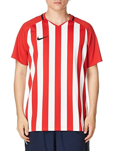Image of Nike Men Striped Division III Jersey Ss Jersey - University Red/White/Black/Black, X-Large