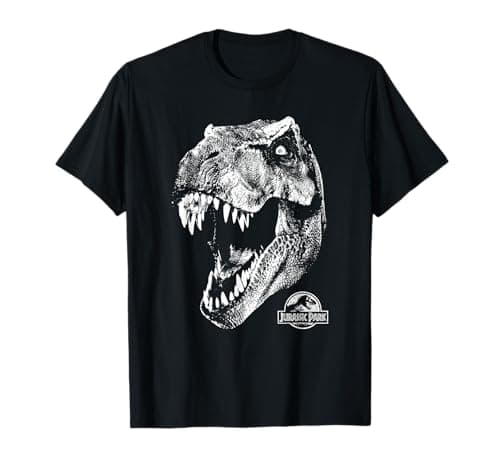 Image of Jurassic Park T-Rex White Head Roaring T-Shirt