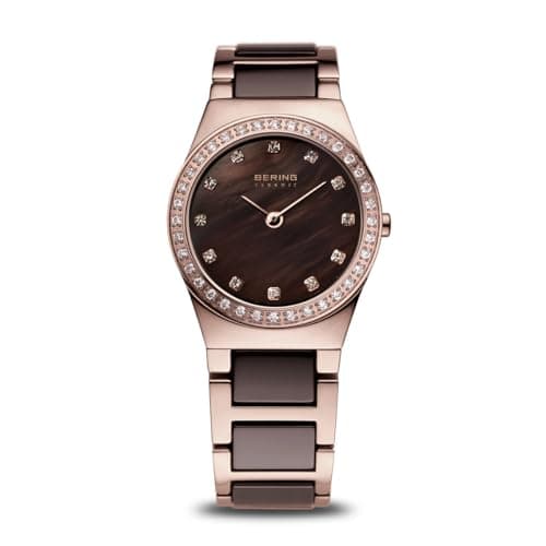 Image of BERING Women Analog Quartz ceramic collection Watch with stainless steel/Ceramic Strap and Sapphire Crystal 32426-765