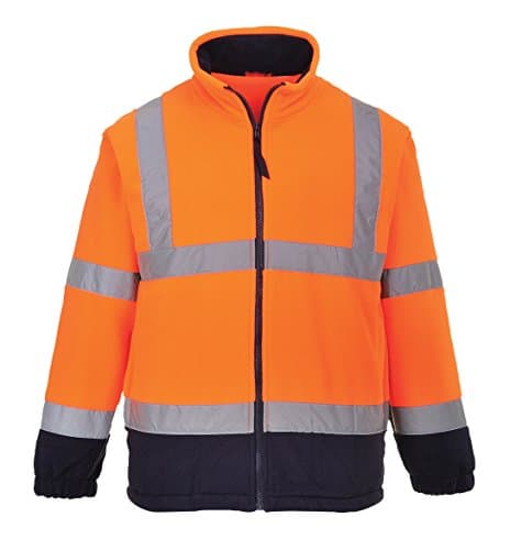 Image of Portwest Men's F301ornxl Hi-vis Fleece Jacket, Orange, XL UK