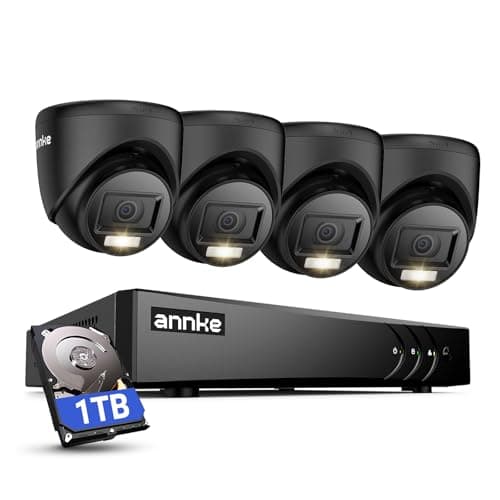 Image of ANNKE Home Security Camera System, 3K Lite 5-in-1 H.265+ 8CH DVR with 1TB Hard Drivr, 4x 1080P HD CCTV Dome Cameras, Human & Vehicle Detection, Smart Playback, Instant email Alert