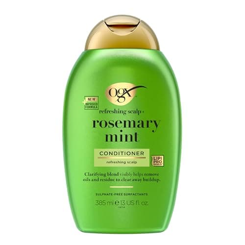 Image of OGX Refreshing Scalp with Rosemary Mint Conditioner, Clarifying Blend to Remove Excess Oil and Residue, Clears Away Buildup, Sulfate Free, 385ml