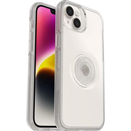 Image of OtterBox Otter+Pop Case IPhone 14 Plus, Shockproof, Drop Proof, Protective Case With PopSockets PopGrip, 3x Tested To Military Standard, Clear