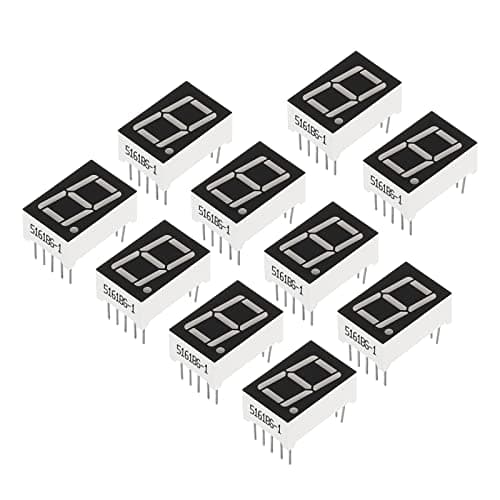 Image of PATIKIL LED Display Digital Tube, 20 Pack Common Anode 7 Segment 10 Pin 1 Bit 2.1V 0.56" Digit Height LED Display Module for Electronic Driver Board, Red