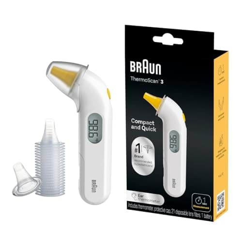 Image of Braun Thermoscan3 Ear Thermometer Ear Thermometer for Babies, Kids, Toddlers, Adults, Display is Digital and Accurate Precise Fever Tracking at Home, Reads Temperature In Seconds