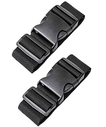 Image of [2 Packs] Luggage Suitcase Straps, elloLife Upgraded Widened Adjustable(180cm x 5cm) Suitcase Belts for Travel Security, Handbags, Luggage, Totes, Briefcases, Carts, Wheeled Luggage etc (Black)