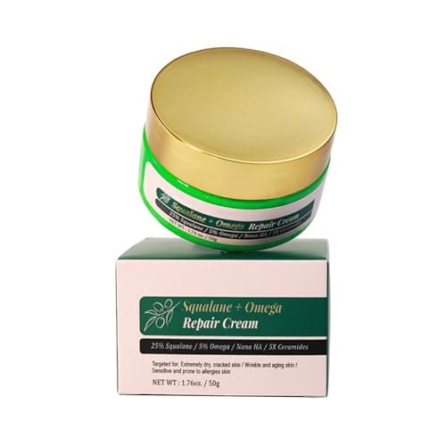 Image of Squalane + Omega Repair Cream, Ultra- Moisturising Face Cream, Targeted for Extremely Dry, Cracked Skin, Wrinkle and Aging Skin, Sensitive and Prone to Allergies Skin 50g