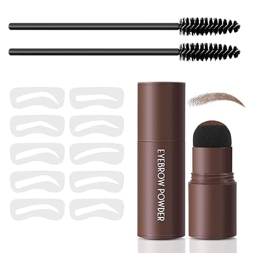 Image of Boobeen Brow Stencil Kit, Eyebrow Stamp Stencil Kit with Sponge Applicator, Long-Lasting Nature Eye Brow Powder, Eyebrow Contour Kits for Beginners