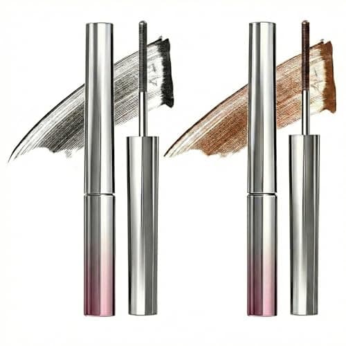 Image of Waterproof Mascara Duo For Sensitive Eyes With Black & Brown Smudge-Proof Long-Lasting Formula - Lengthening Curling Mascara With Metal Wands, Ideal For Daily Use, Touch-Ups & Travel-Friendly Makeup