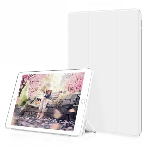 Image of [TECH SHEK] Case for iPad (9.7-Inch, 2018/2017 Model, 6th/5th Generation), Smart Cover Auto Wake/Sleep (White)