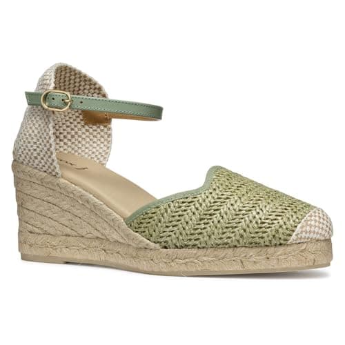 Image of Geox Women's D GELSA Low E Wedge Sandal, Mint, 6 UK