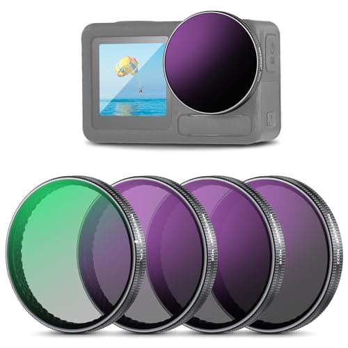 Image of NEEWER Snap On ND Filter Set Compatible with DJI Osmo Action 3/4/5 Pro, 4 Pack ND8+ND16+ND32+CPL Neutral Density Polarizing Action Camera Accessories, Multicoated HD Optical Glass, FL-A76