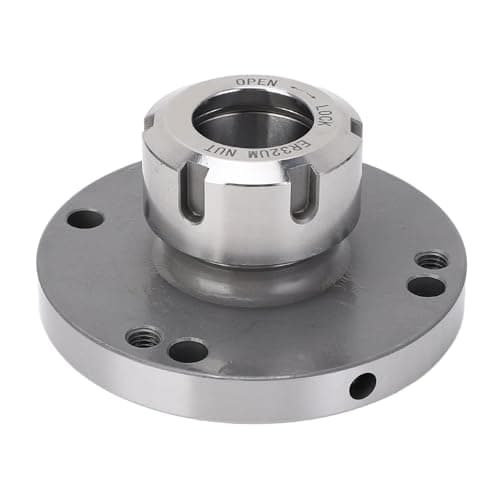 Image of Collet Chuck, ER32-D100 Collet Fixture Plain Back 100mm Dia for CNC Milling Machine, Compact Lathe Tight Tolerance Tool, CNC Lathe Milling Machine Router Parts Accessories
