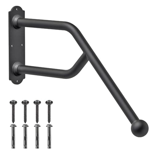 Image of SELEWARE Outdoor Handrail Stair Handrails - Non-Slip Handrails Wall Mount Handrail for Indoor Outdoor Steps Garage Railing Children Senior Pregnant Women Hand Rail