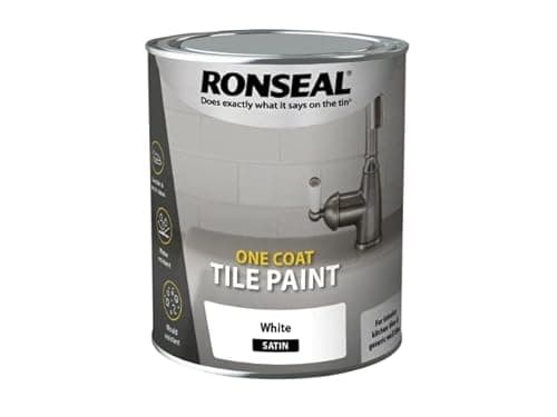 Image of RONSEAL One Coat Watercolour Tile Paint White Satin 750ml